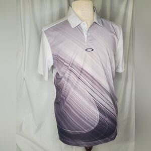 Oakley men's Medium dress Polo Shirt lt gray